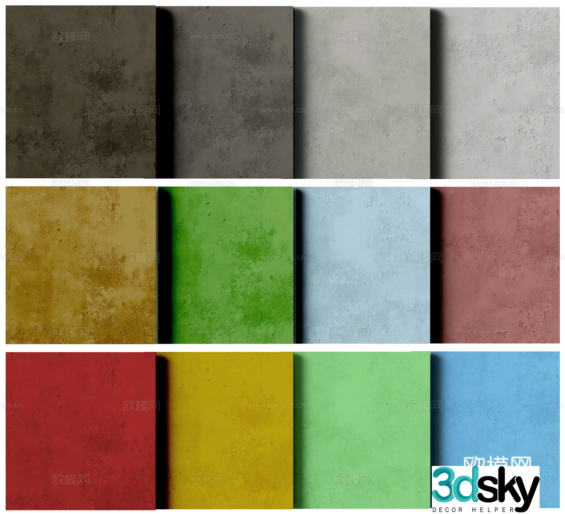 Modern texture paint wall 3D model