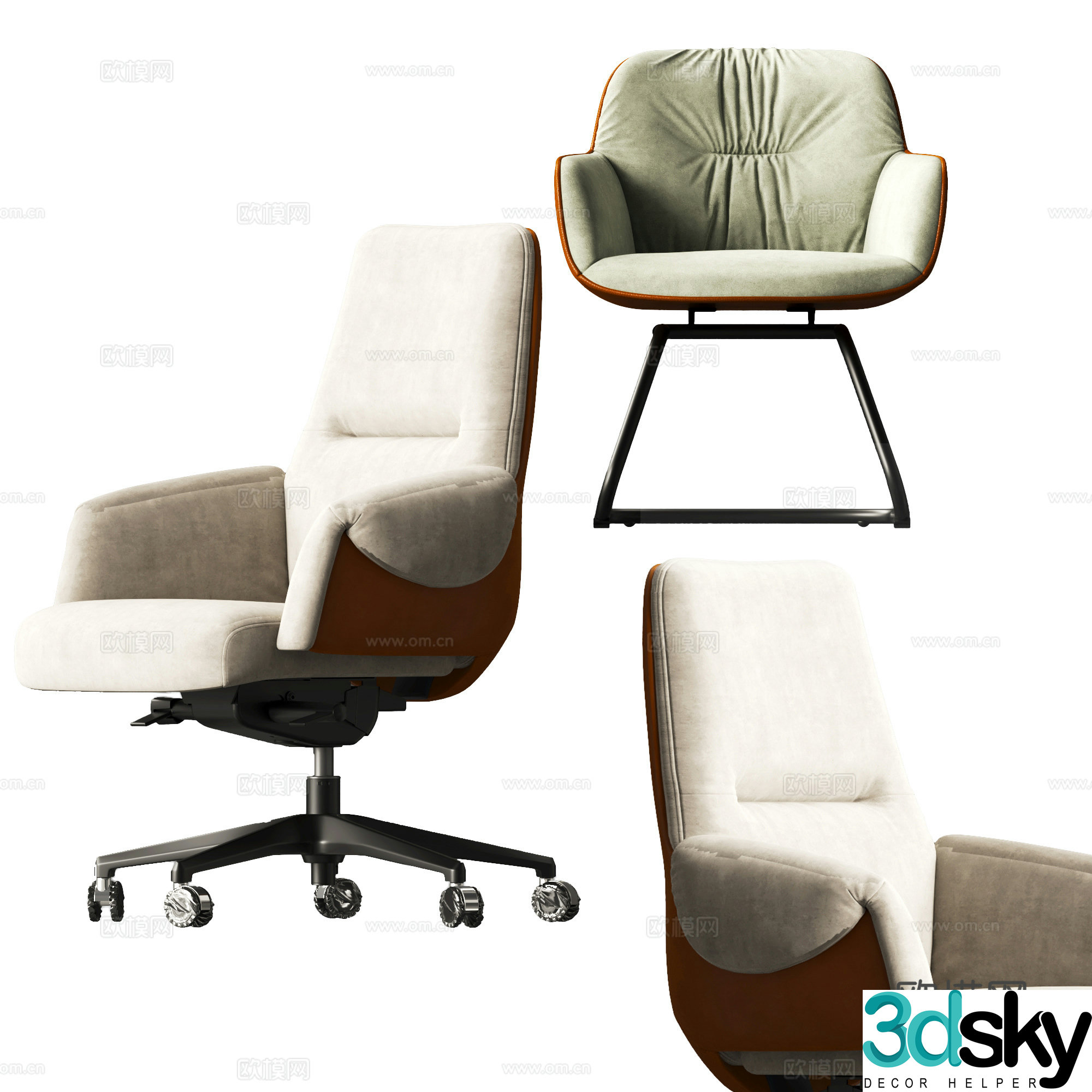 Modern office chair boss chair 3d model