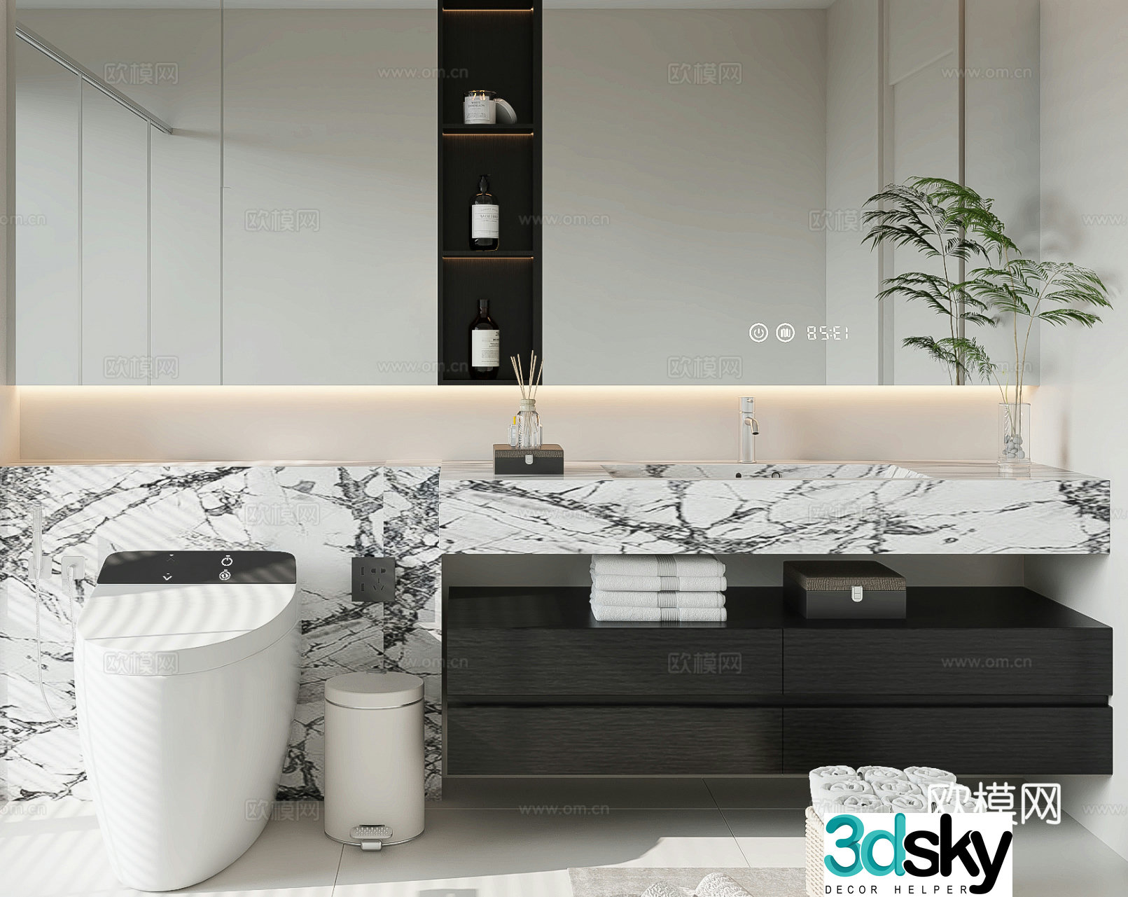 Modern bathroom cabinet bathroom cabinet 3d model