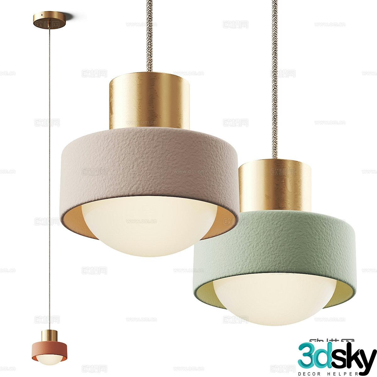 Cream style small chandelier bedside small chandelier 3d model