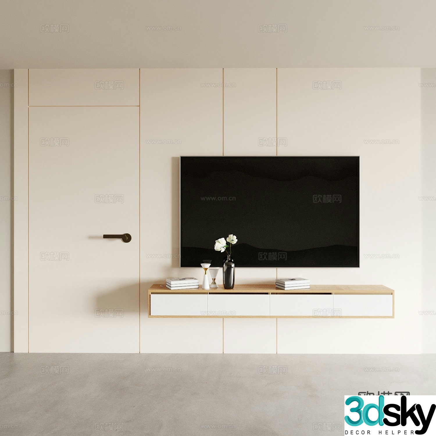 TV cabinet TV background wall TV background cabinet 3d model