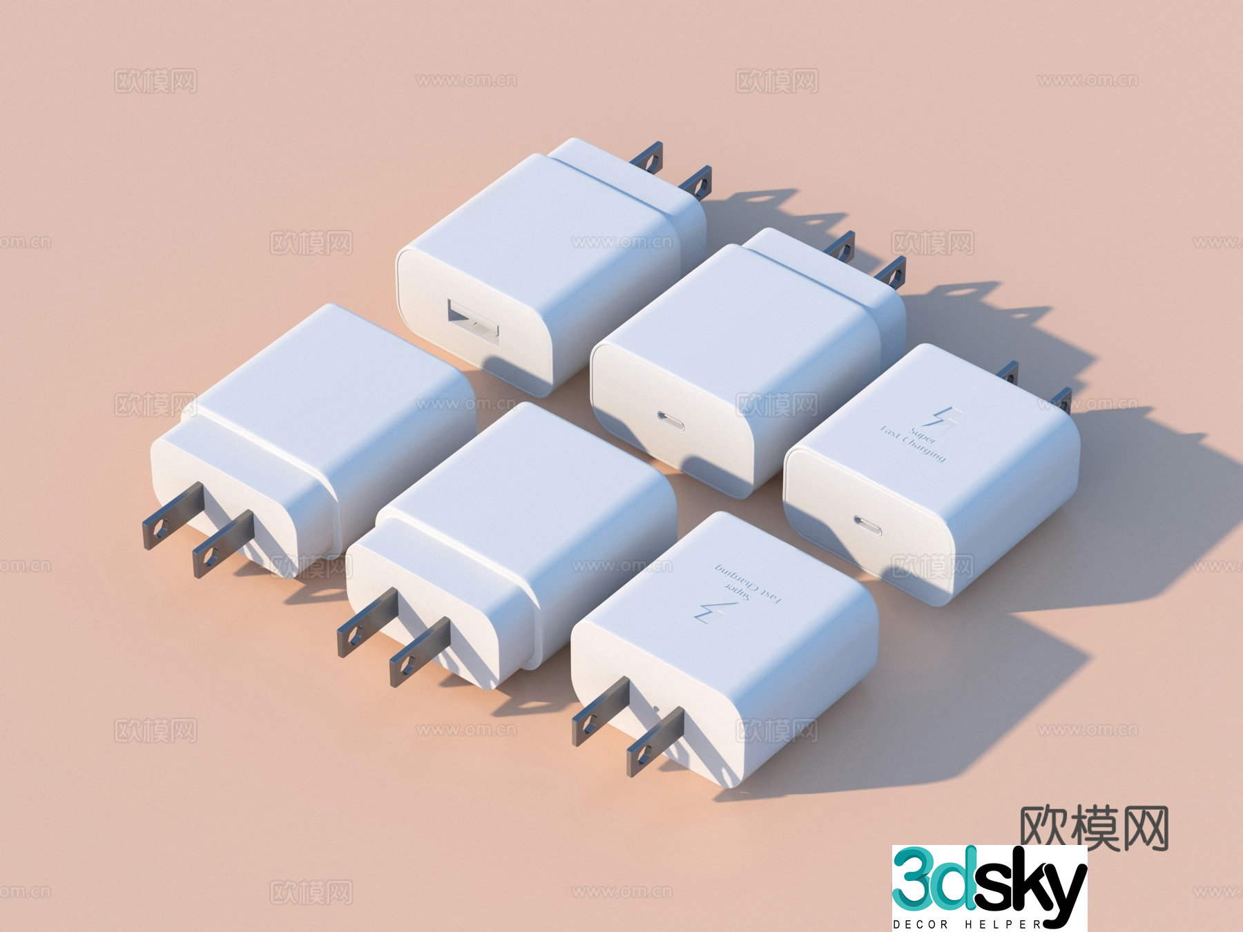 Charging head charger mobile phone charging head 3d model