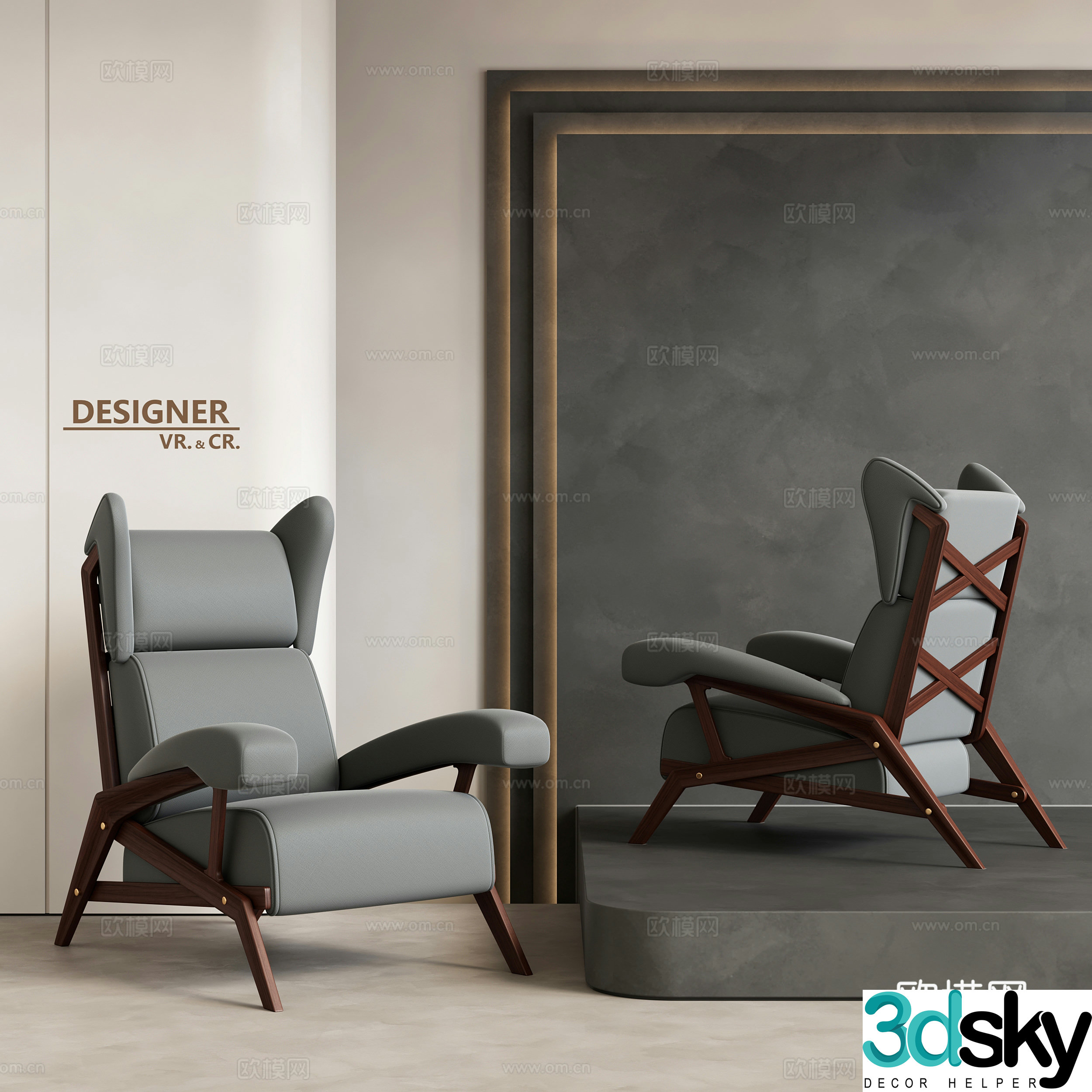 Modern sofa chair leisure chair 3d model