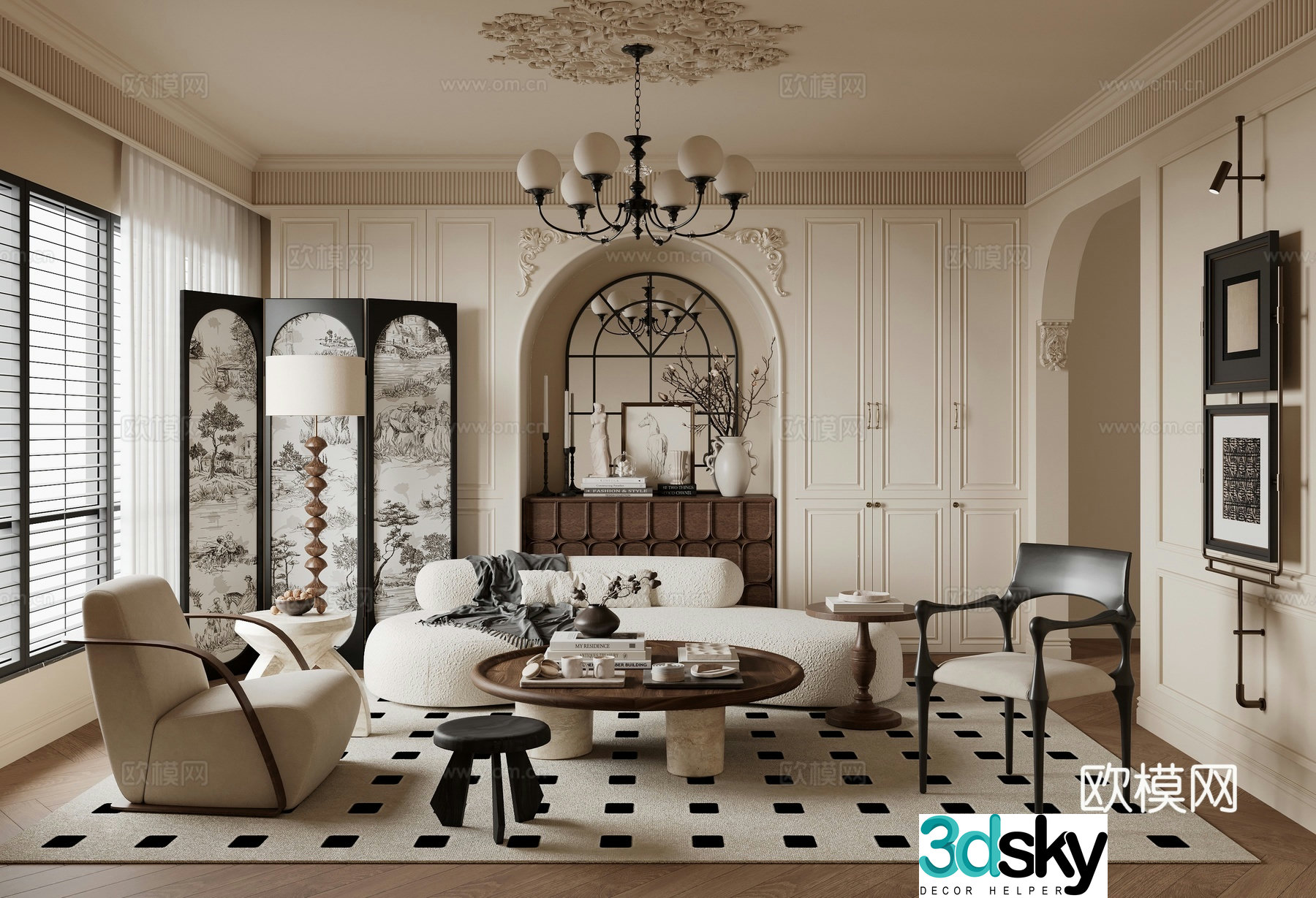 French living room 3d model