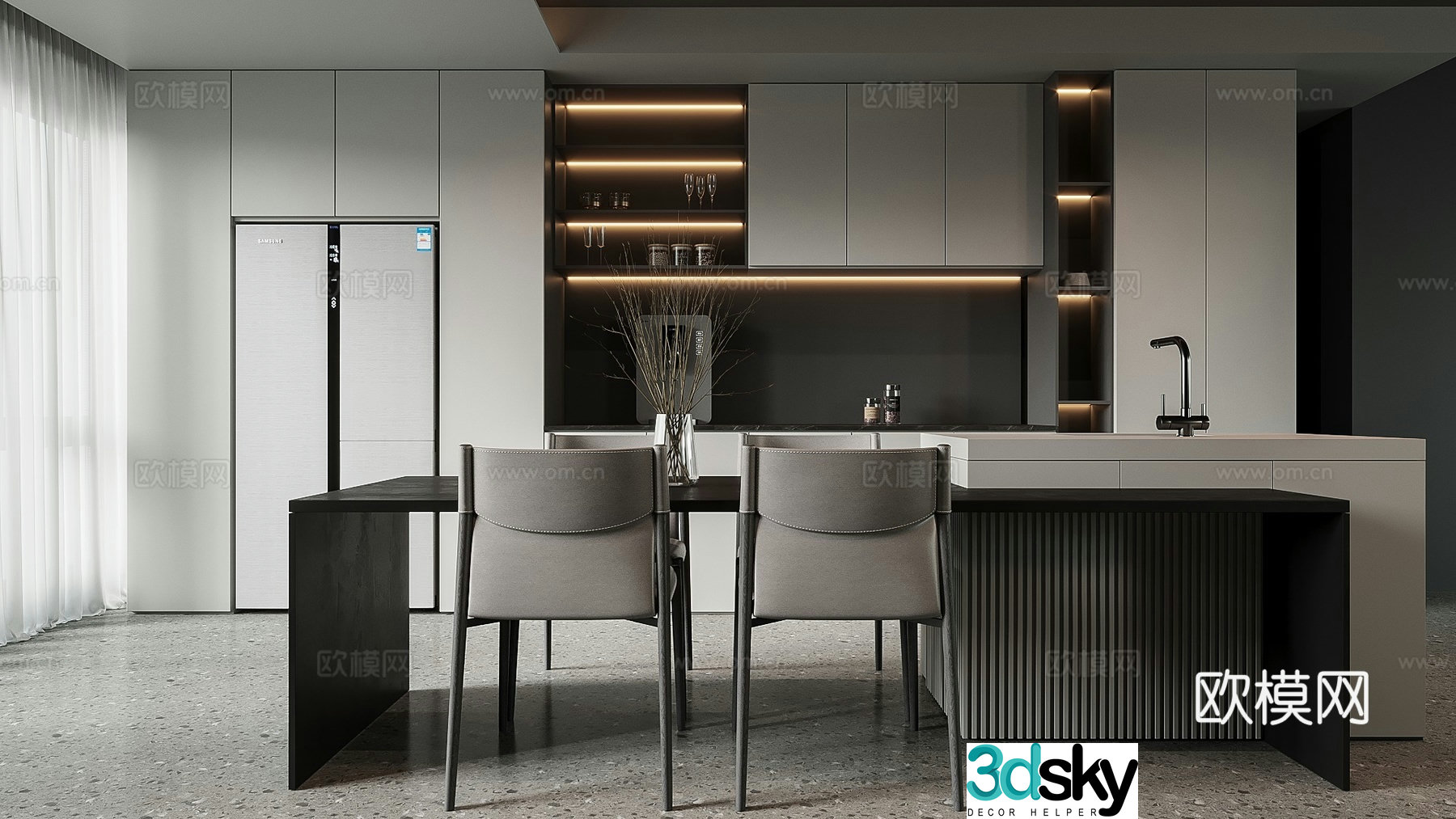 Italian island restaurant 3d model