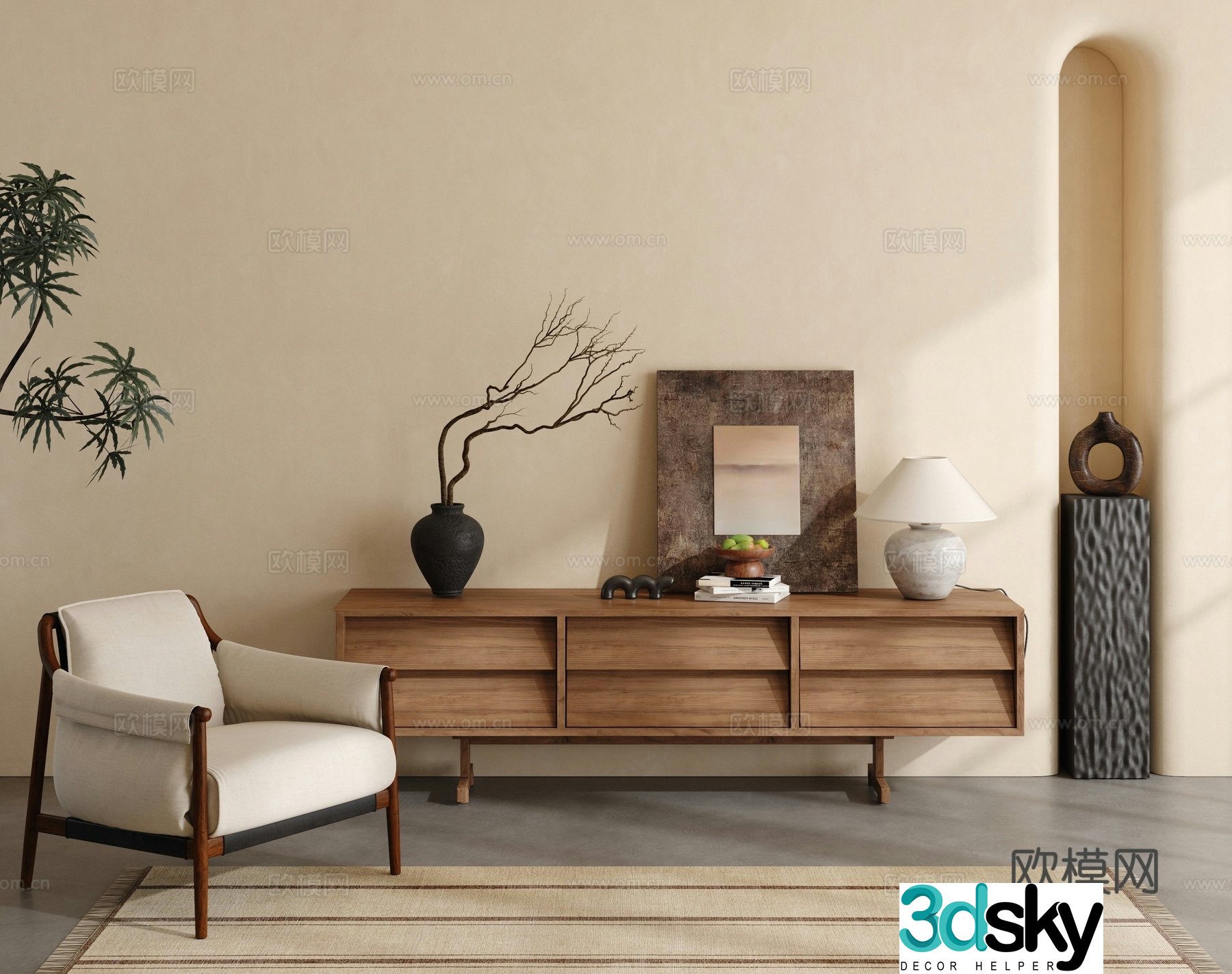 Wabi-sabi TV cabinet 3d model
