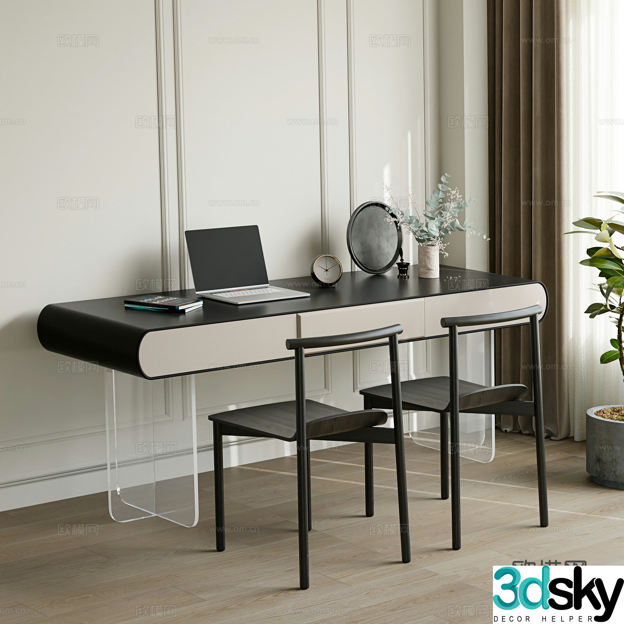 Modern desk chair desk chair chair 3d model
