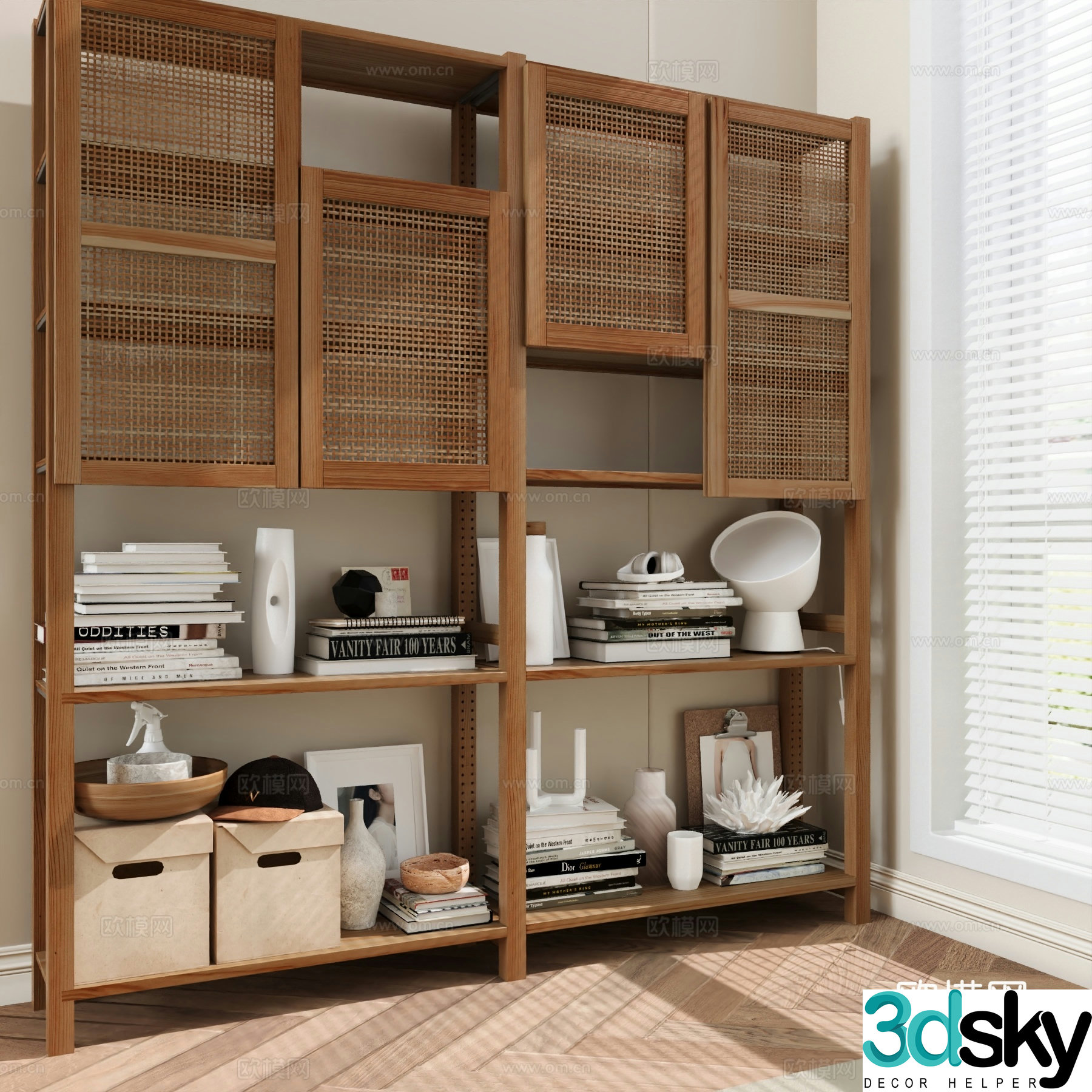 Medieval style storage cabinet decorative side cabinet shelf 3d model
