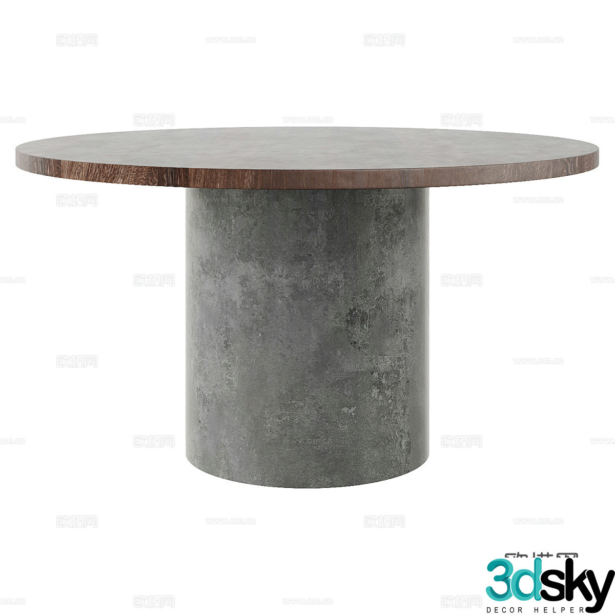 Nordic simple coffee table round coffee table 3d model