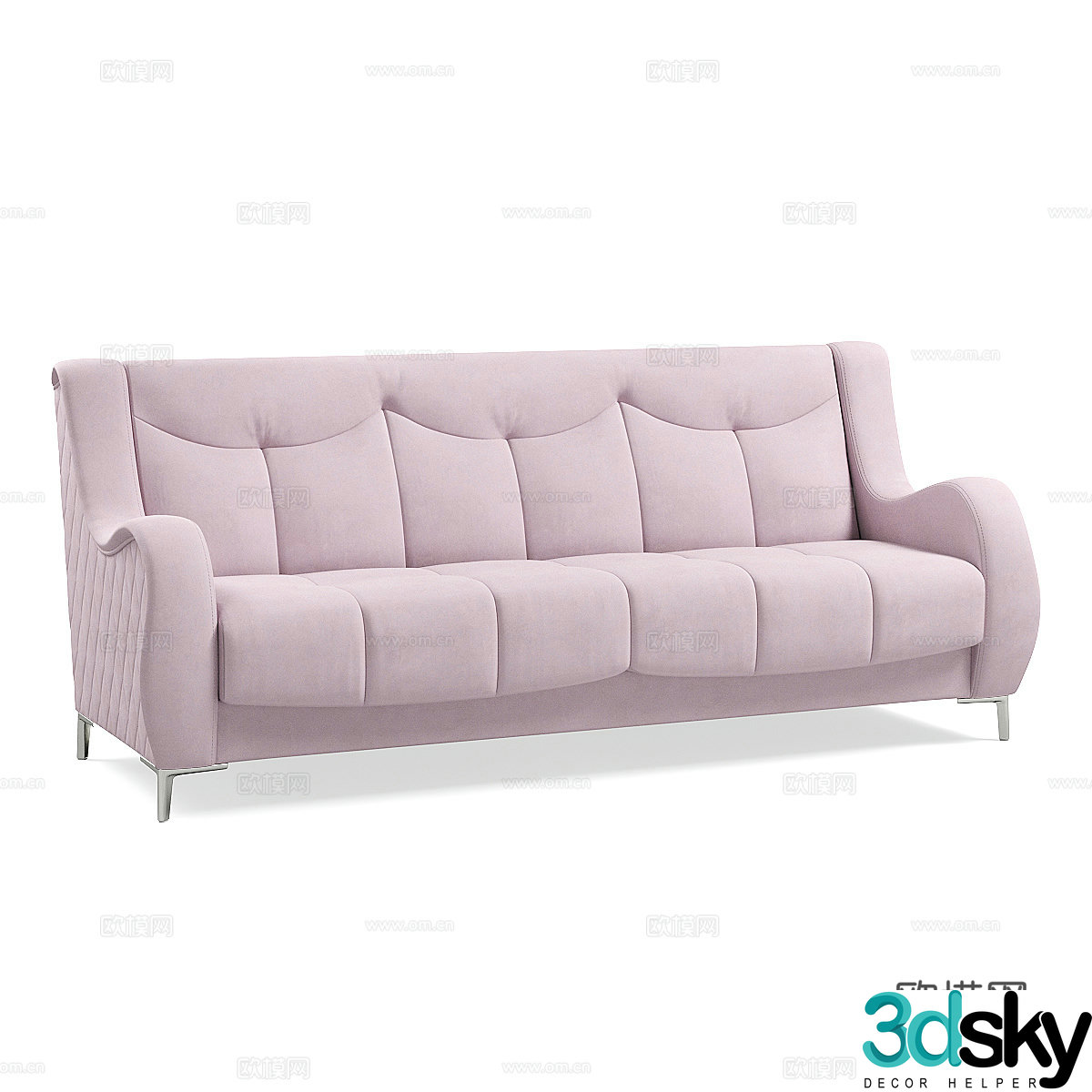 Modern minimalist sofa double sofa 3d model