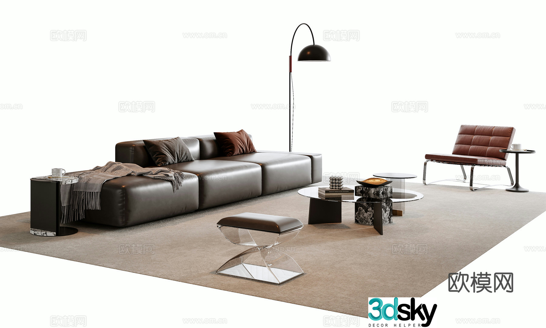 Italian sectional sofa 3d model