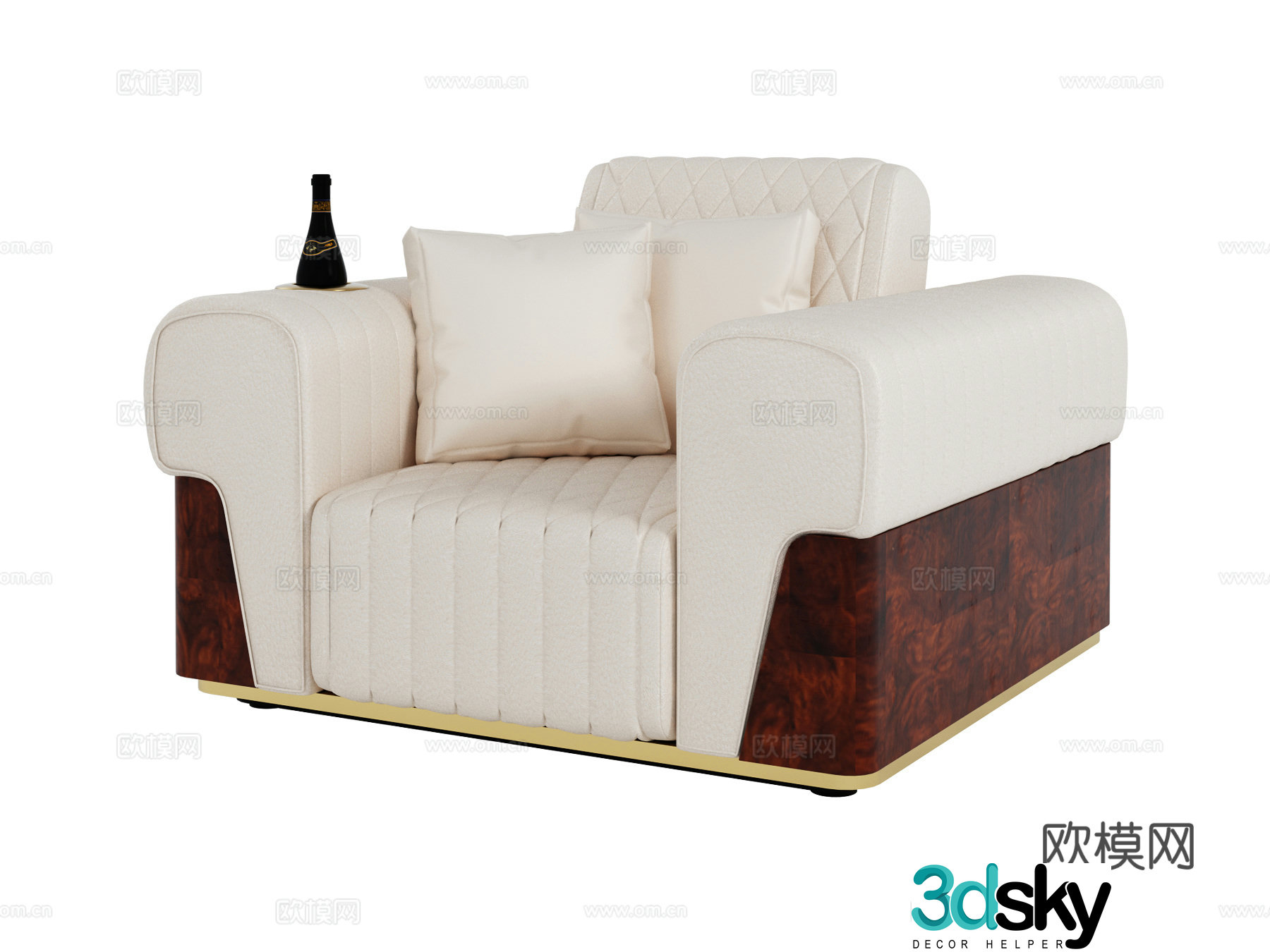 visionnaire single sofa 3d model
