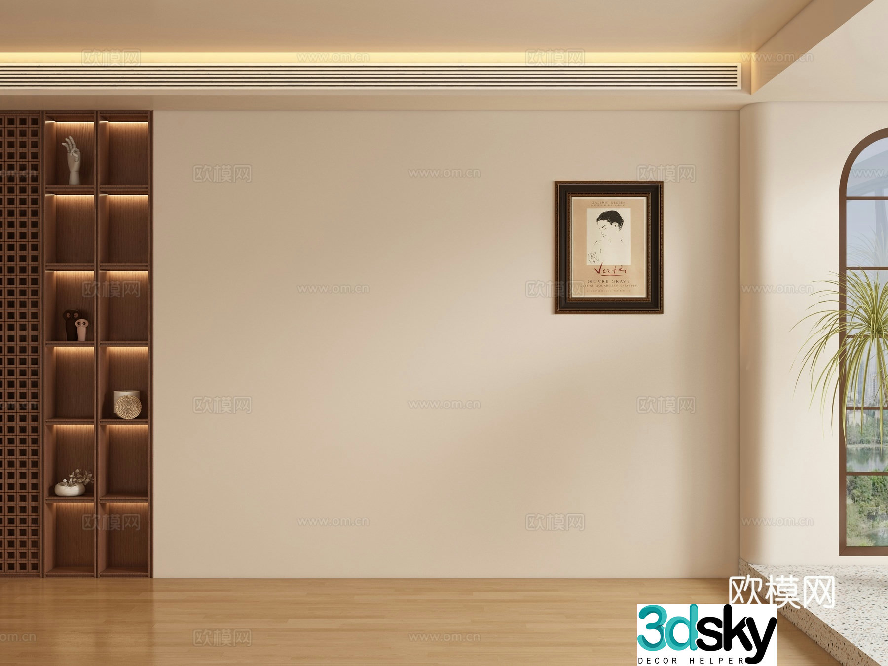 Medieval style sofa background wall 3d model