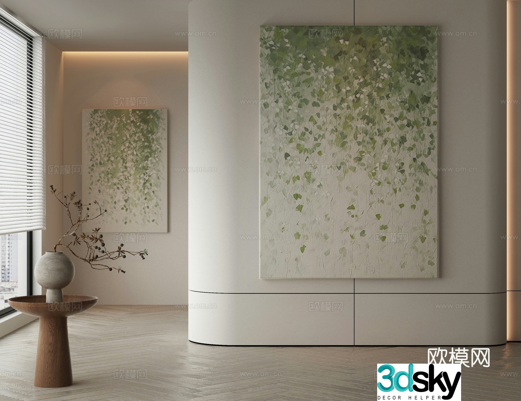 Modern decorative painting texture painting hanging painting 3d model