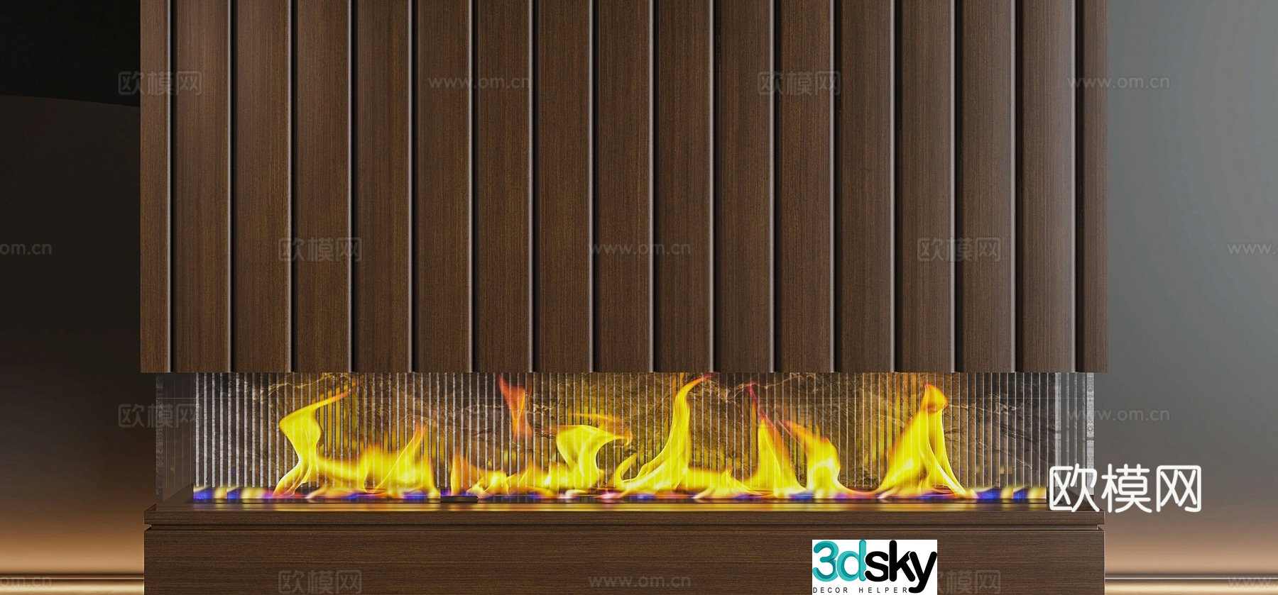 Modern fireplace 3d model
