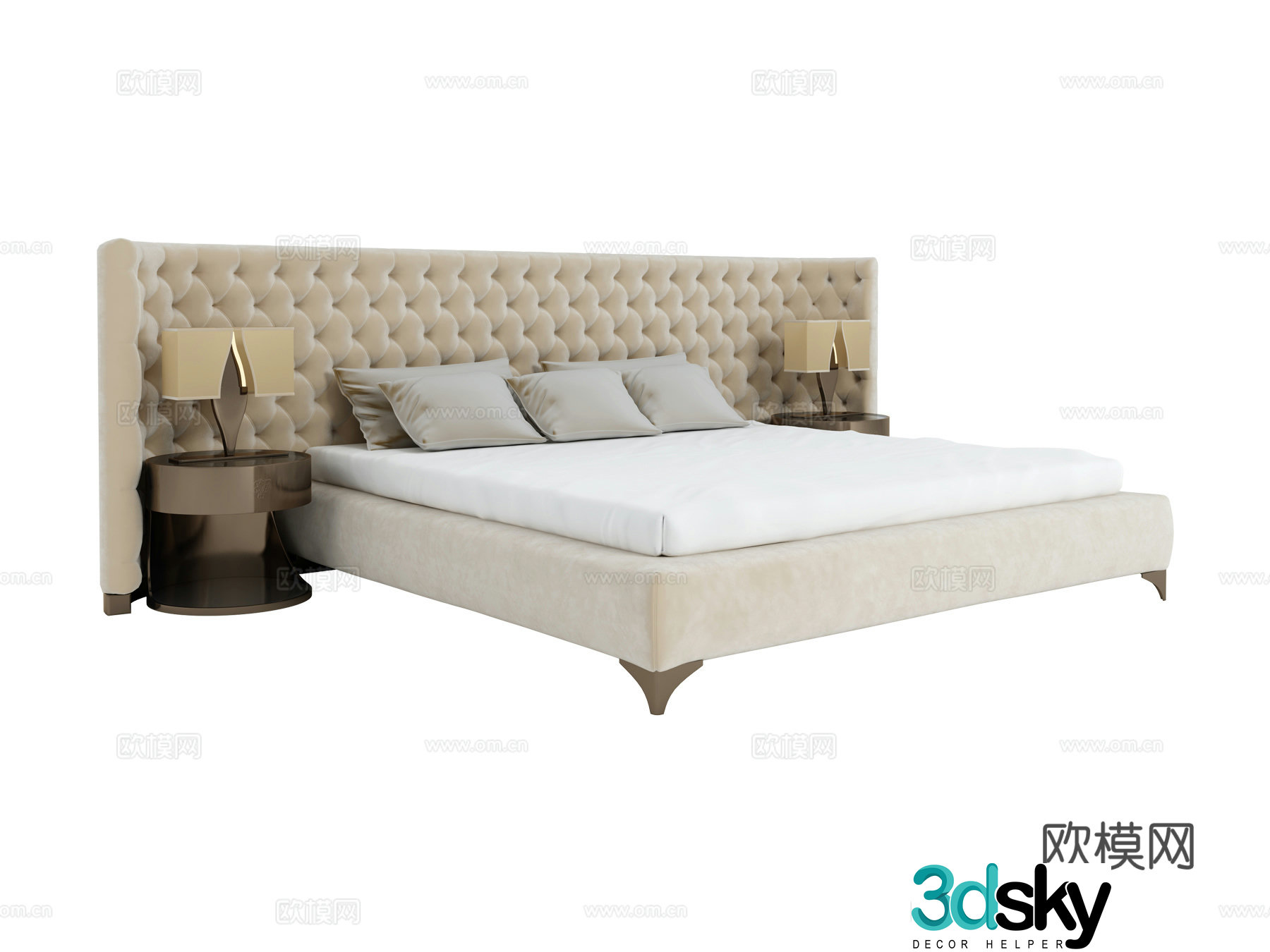 visionnaire double bed 3d model
