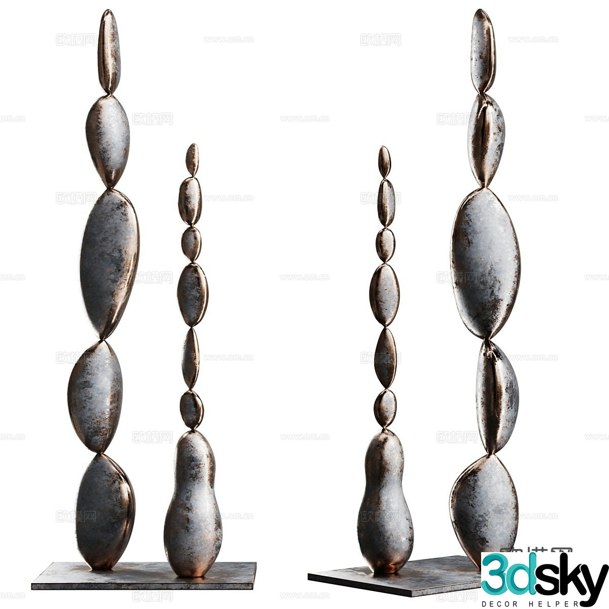 Modern sculpture art installation 3d model