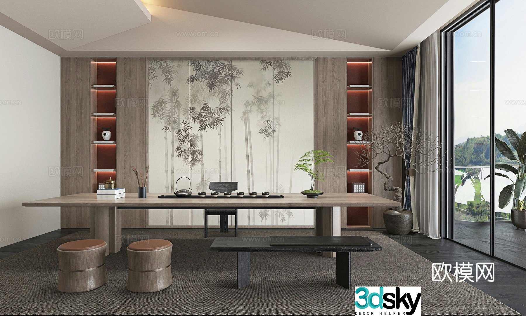 New Chinese tea room 3d model