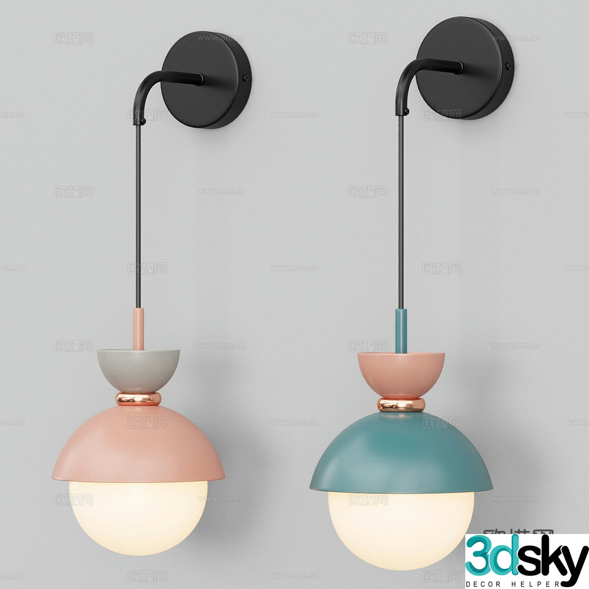 Cream style wall lamp 3d model
