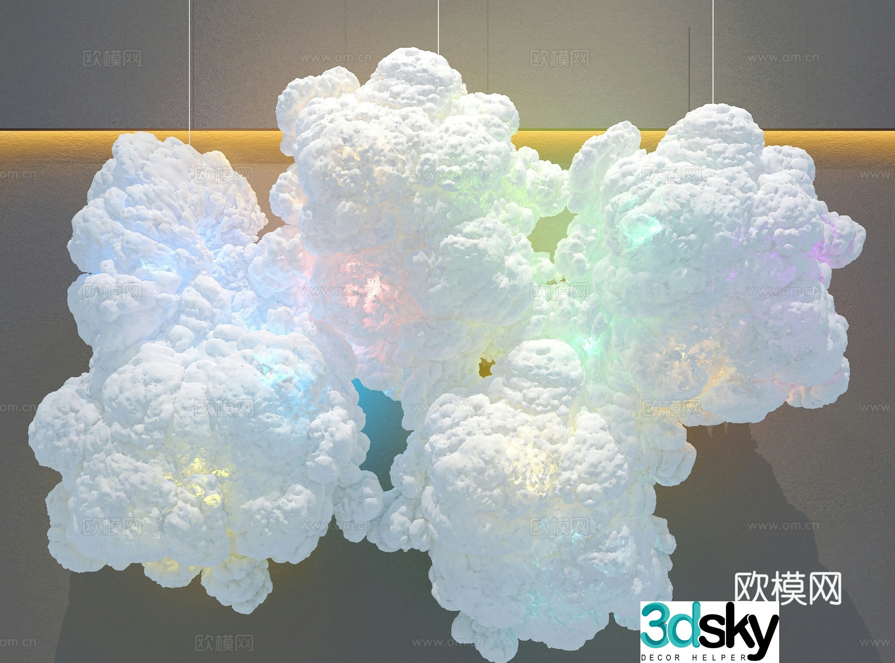 Modern decorative lamp cloud chandelier 3d model