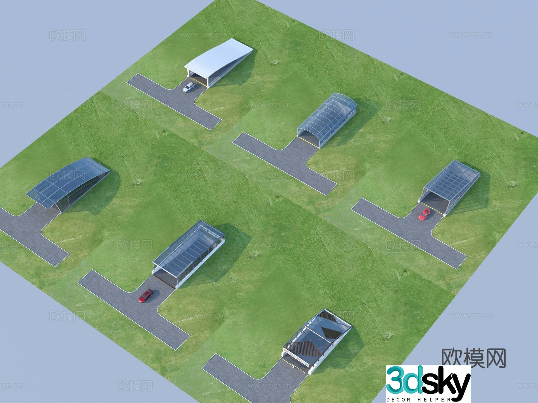 Underground garage parking lot entrance and exit 3D model