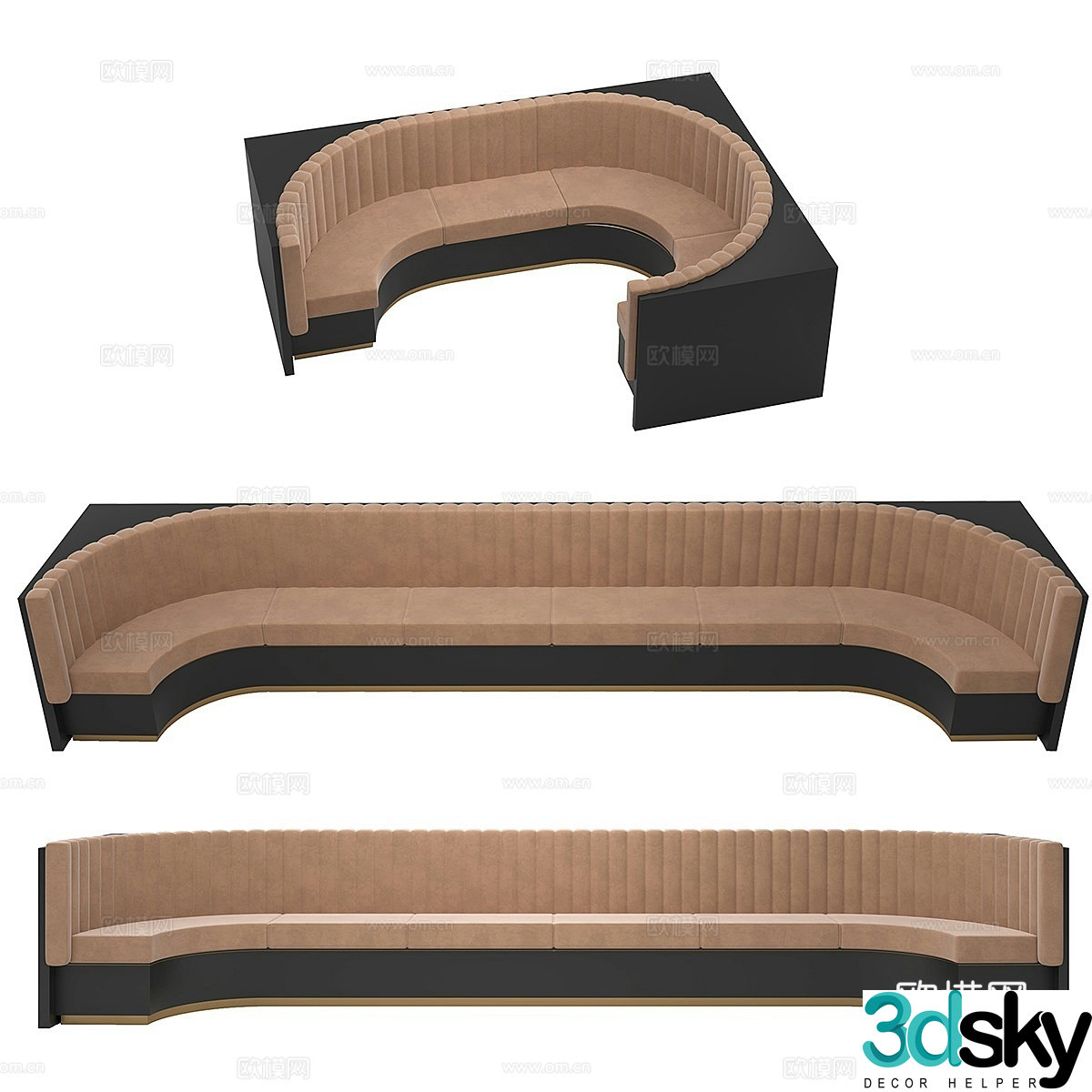 Card seat sofa backrest sofa 3d model