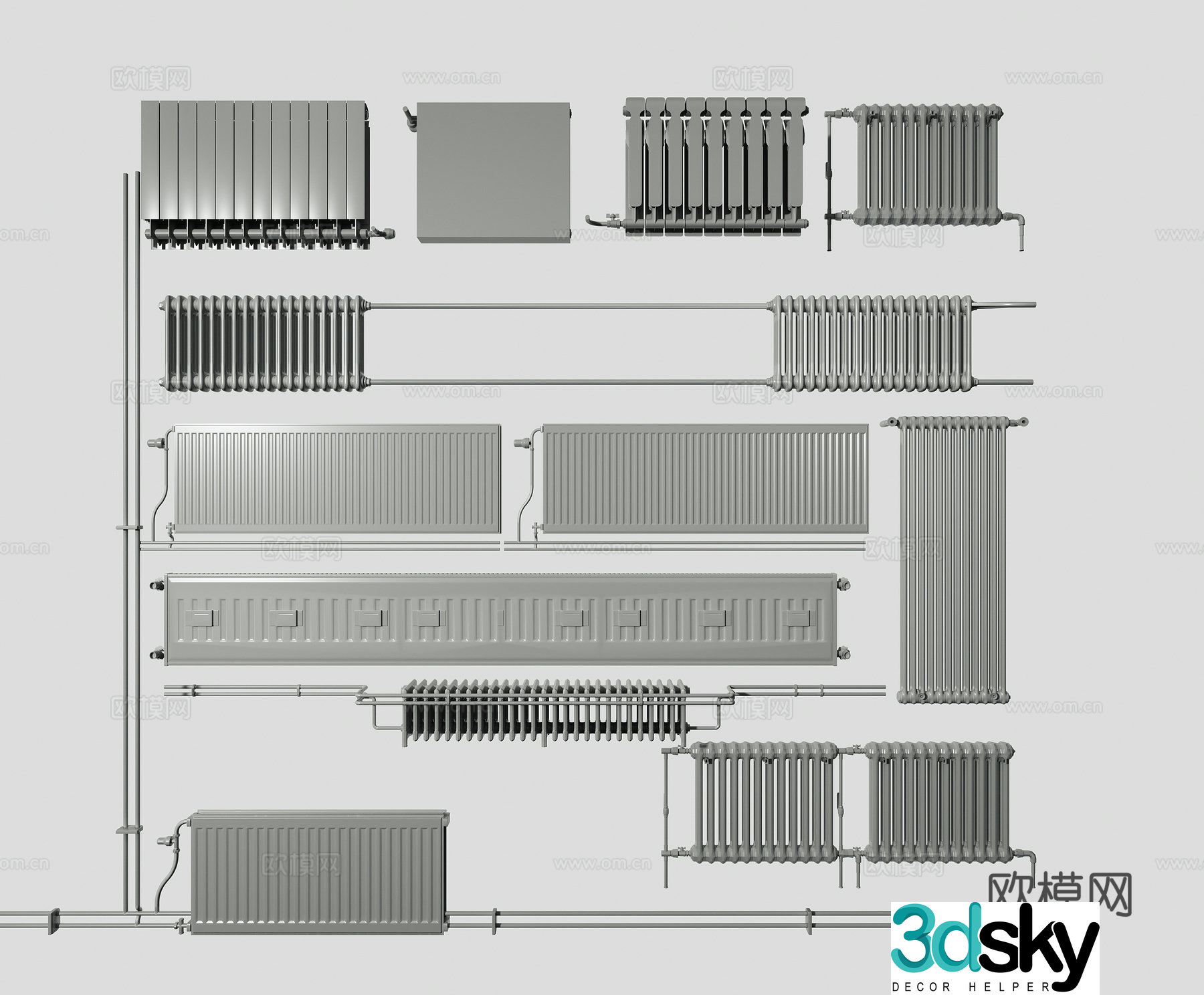 Radiator floor heating heater 3d model