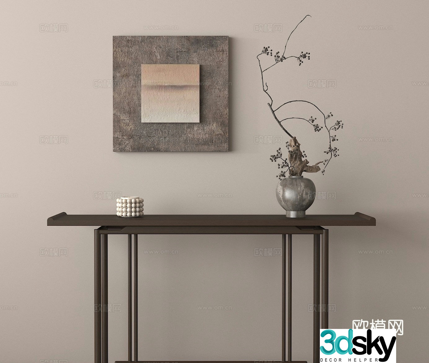 Wabi-sabi Danjingdai long table 3D model