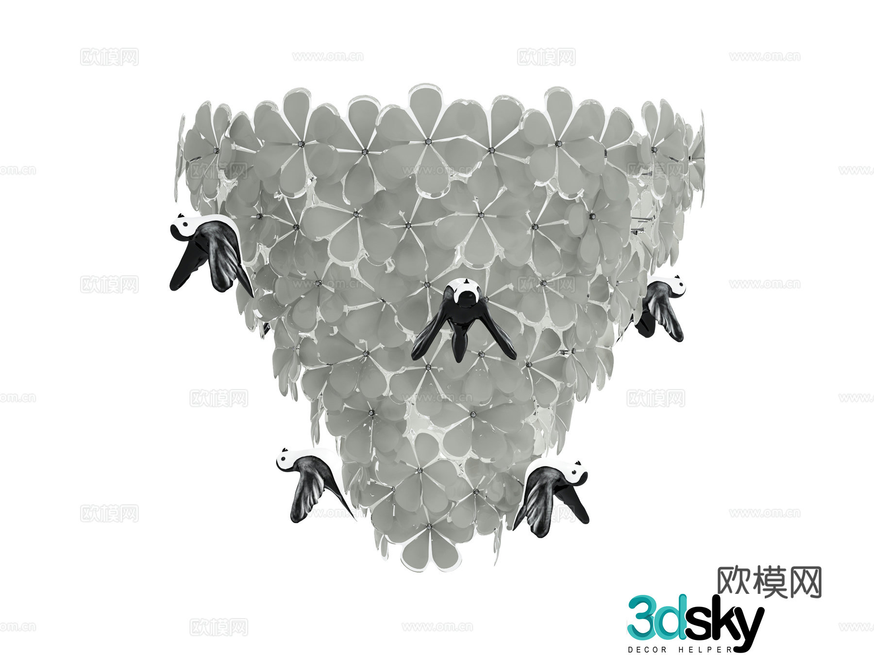 visionnaire bird decorative lamp chandelier 3d model