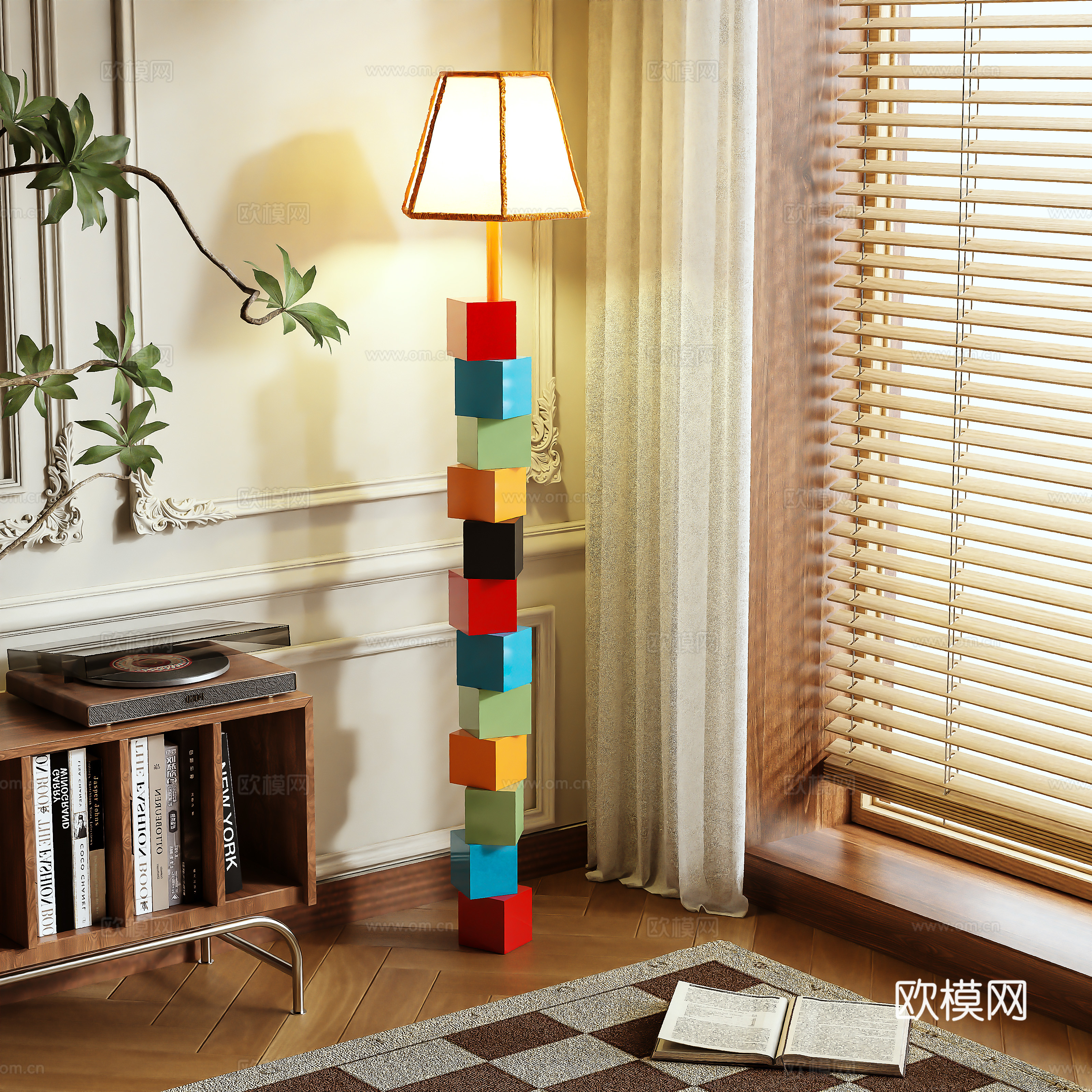 Modern colorful floor lamp 3d model