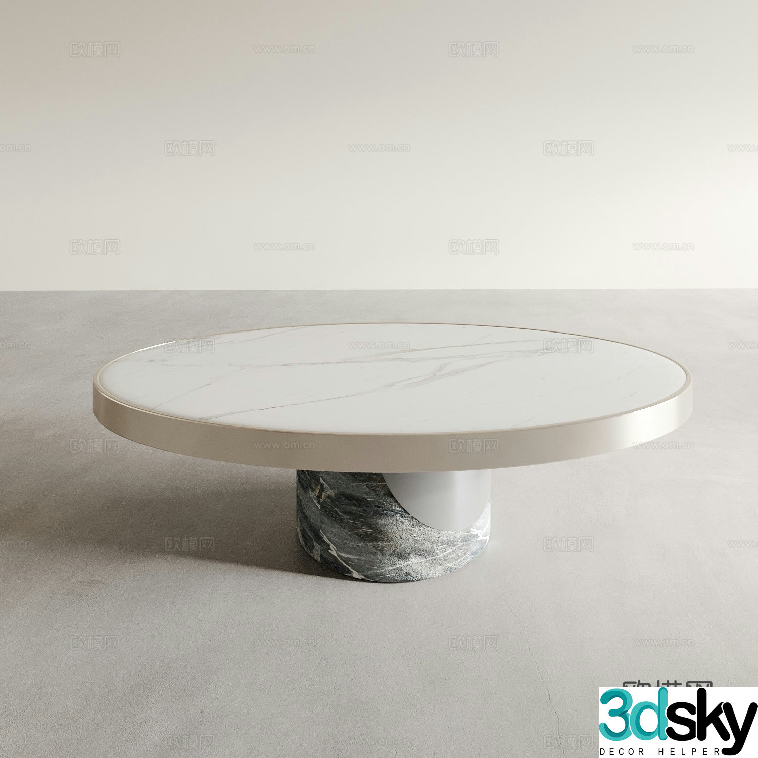 Modern round coffee table low table 3d model