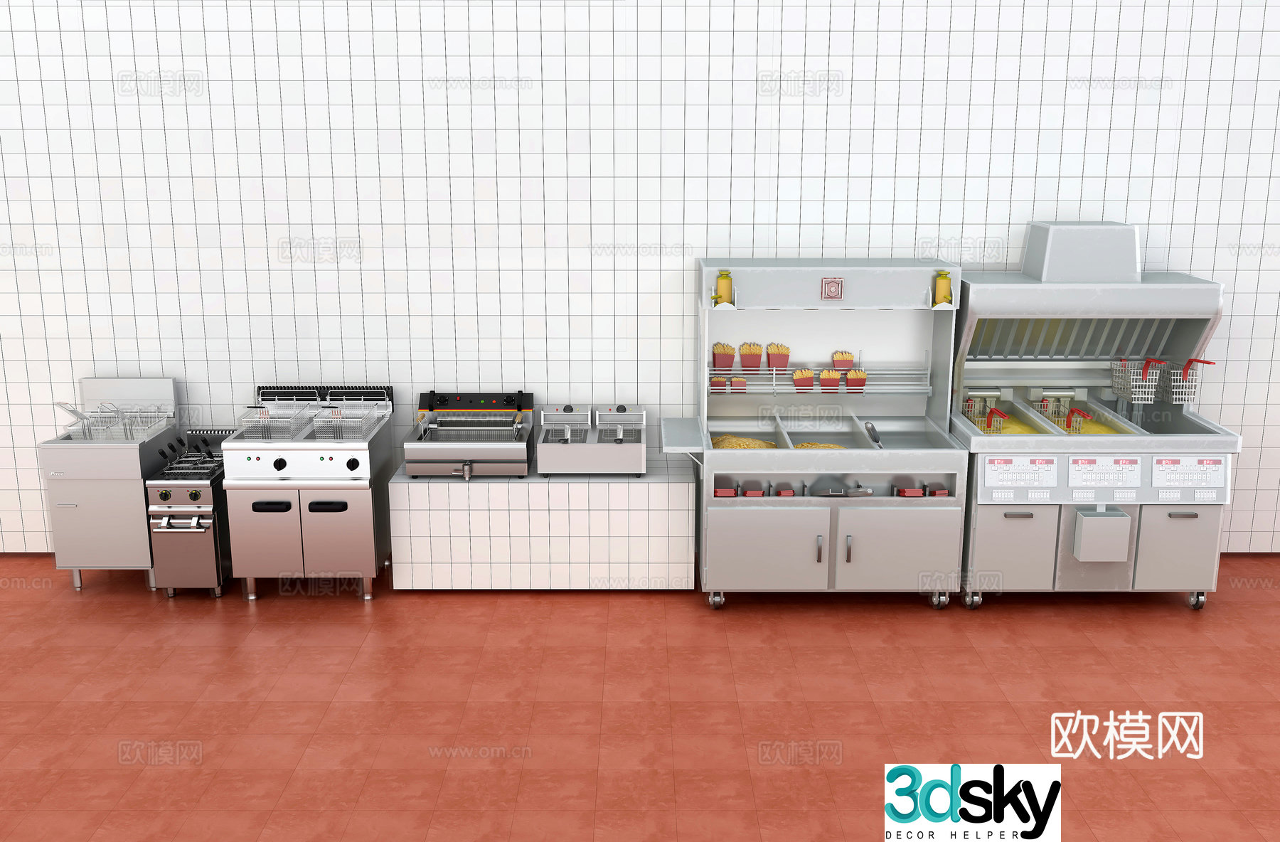 Kitchen appliances fryer electric fryer 3d model