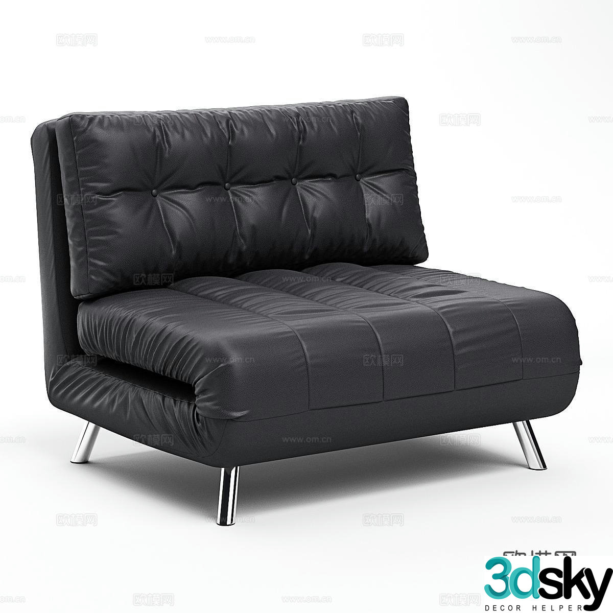 Tampa leather sofa chair lounge chair 3d model