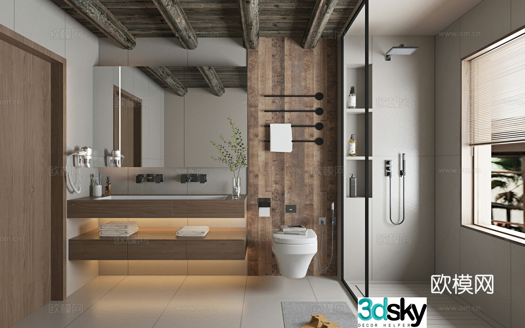 Wabi Sabi B&B bathroom hotel bathroom 3d model