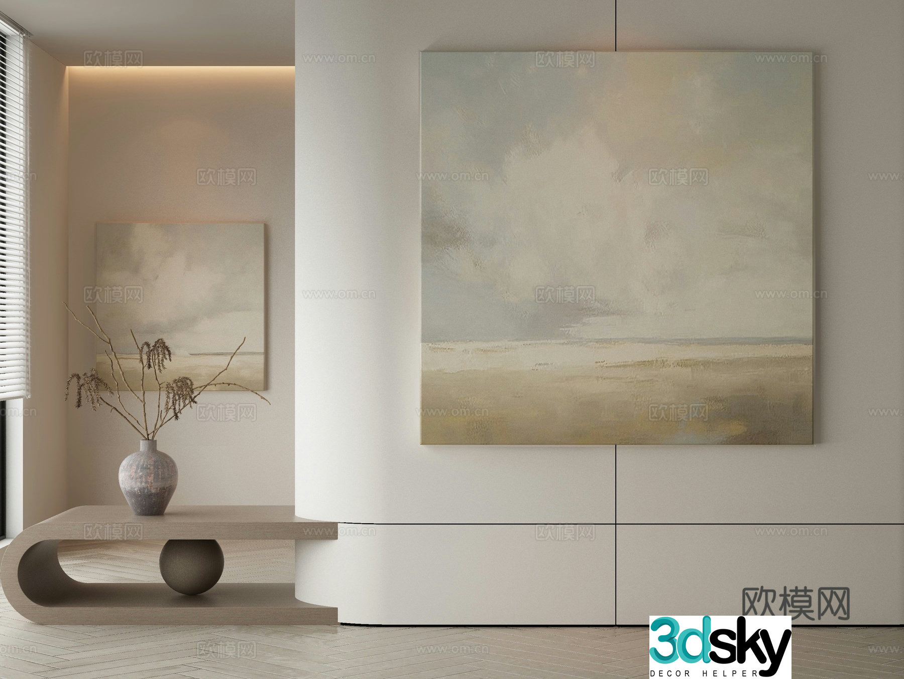 Modern decorative painting landscape painting hanging painting 3d model