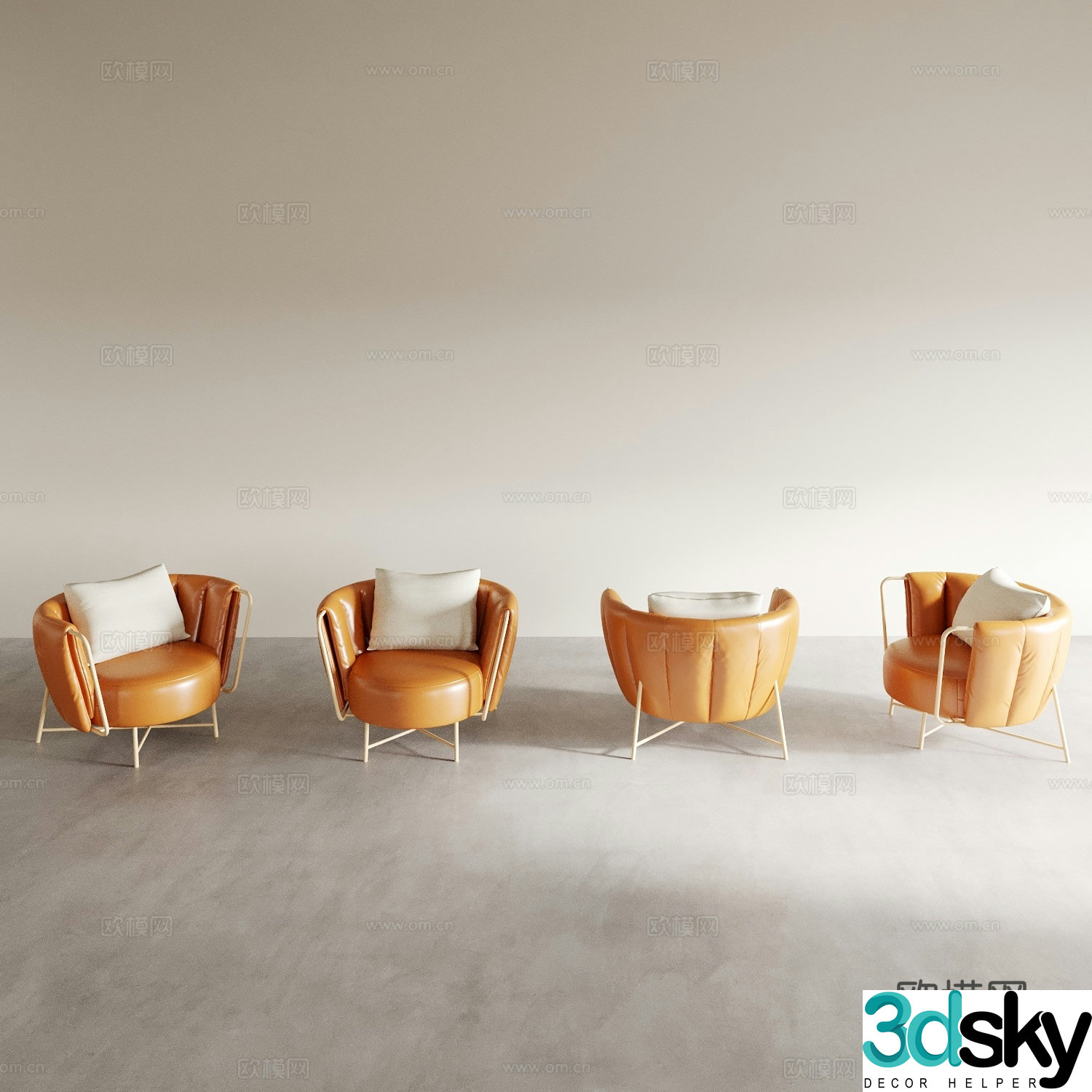Modern leather sofa sofa chair armchair 3d model