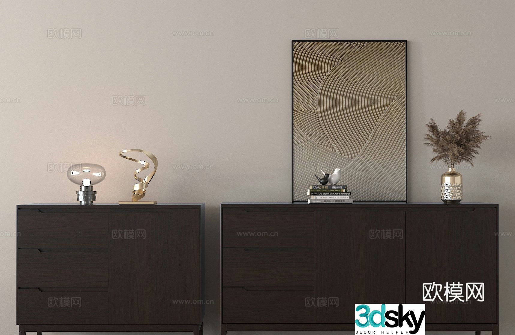 Modern entryway cabinet side cabinet 3d model