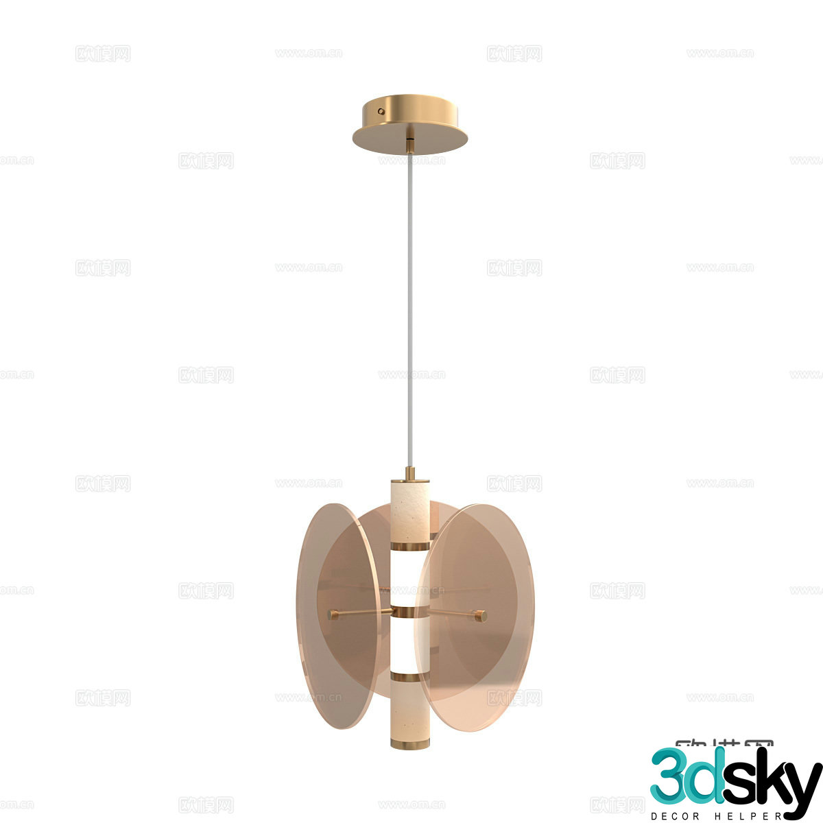 Nordic simple chandelier 3d model