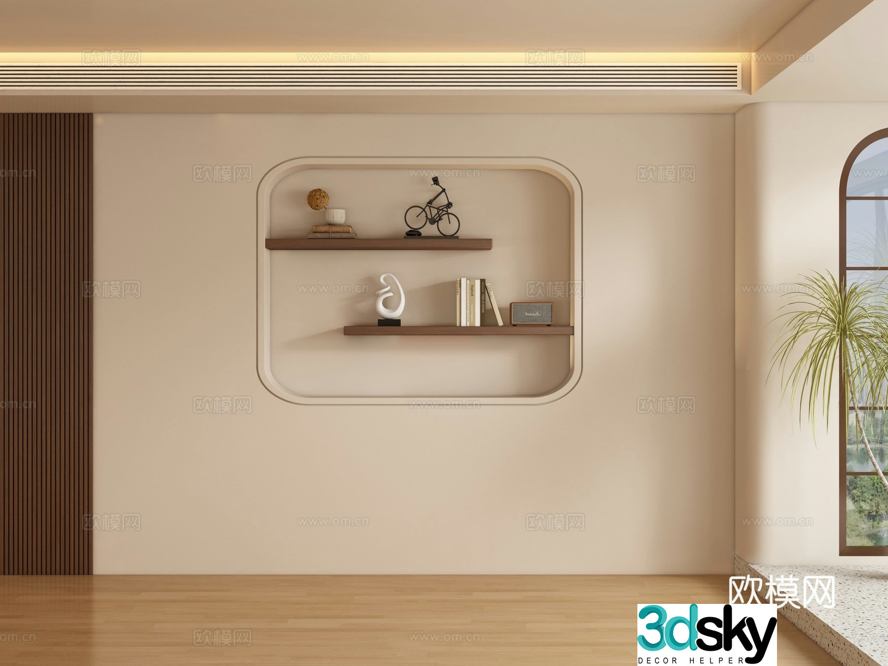 Medieval style background wall sofa background 3d model