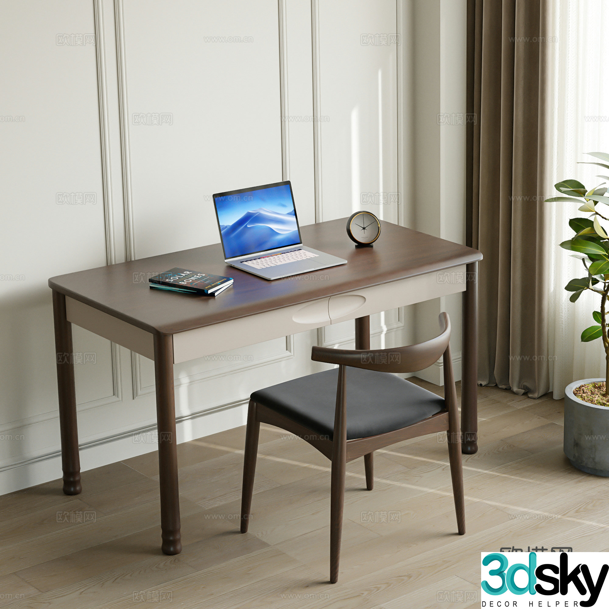 modern desk chair desk chair 3d model