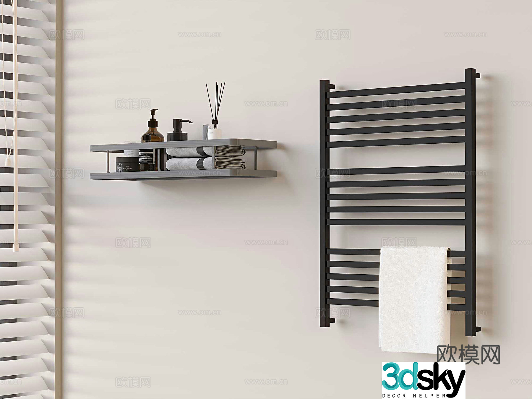 Electric towel bar towel rack bathroom accessories 3D model