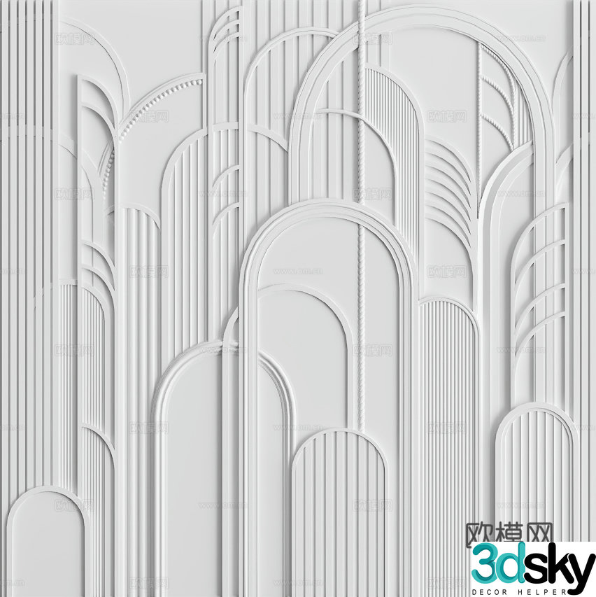 Bedside background wall 3d model