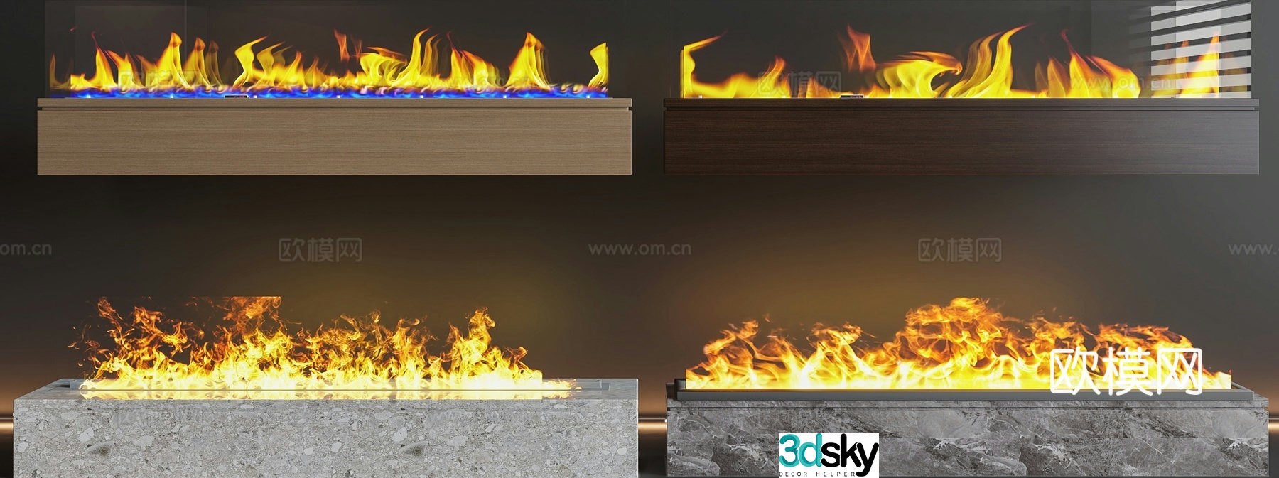 Modern fireplace 3d model