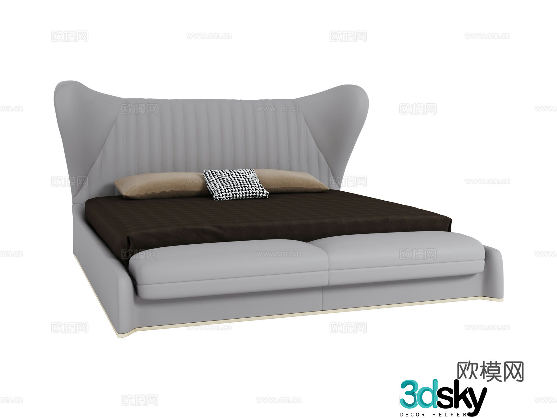 visionnaire double bed 3d model