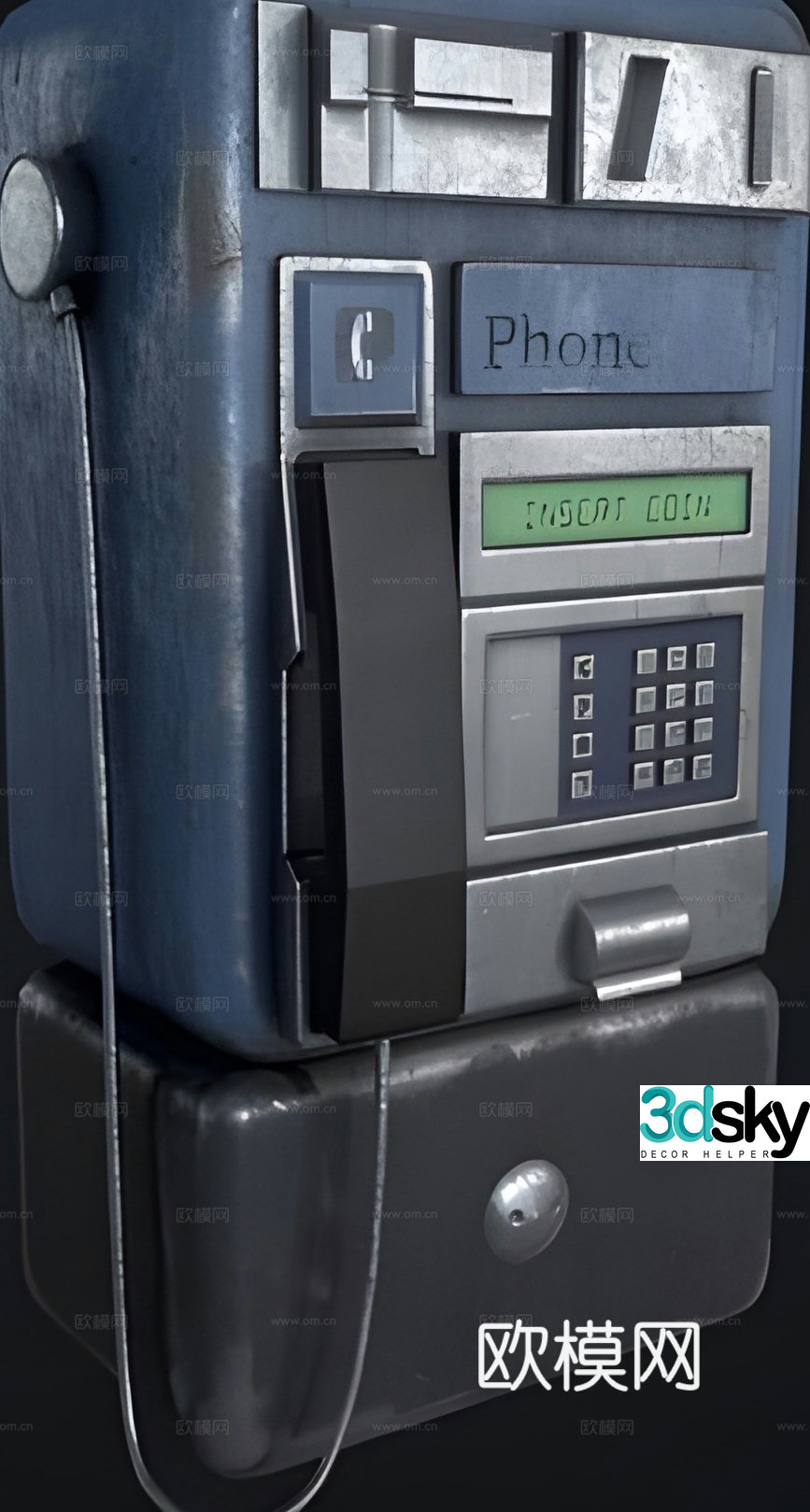 old public telephone 3d model