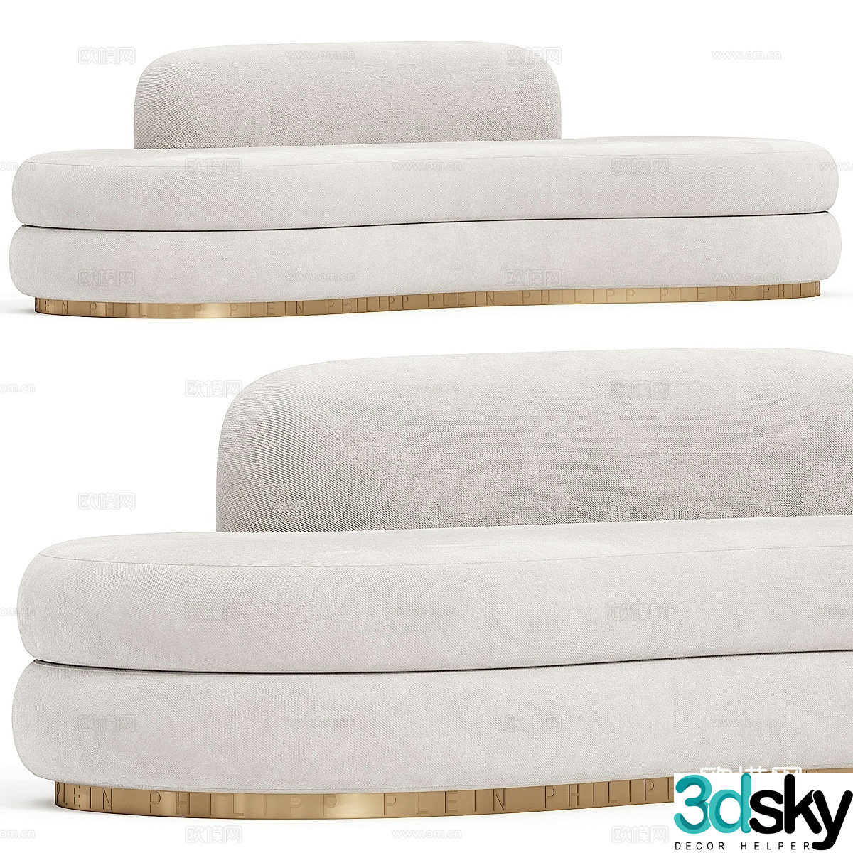 Modern fabric sofa special-shaped sofa 3d model
