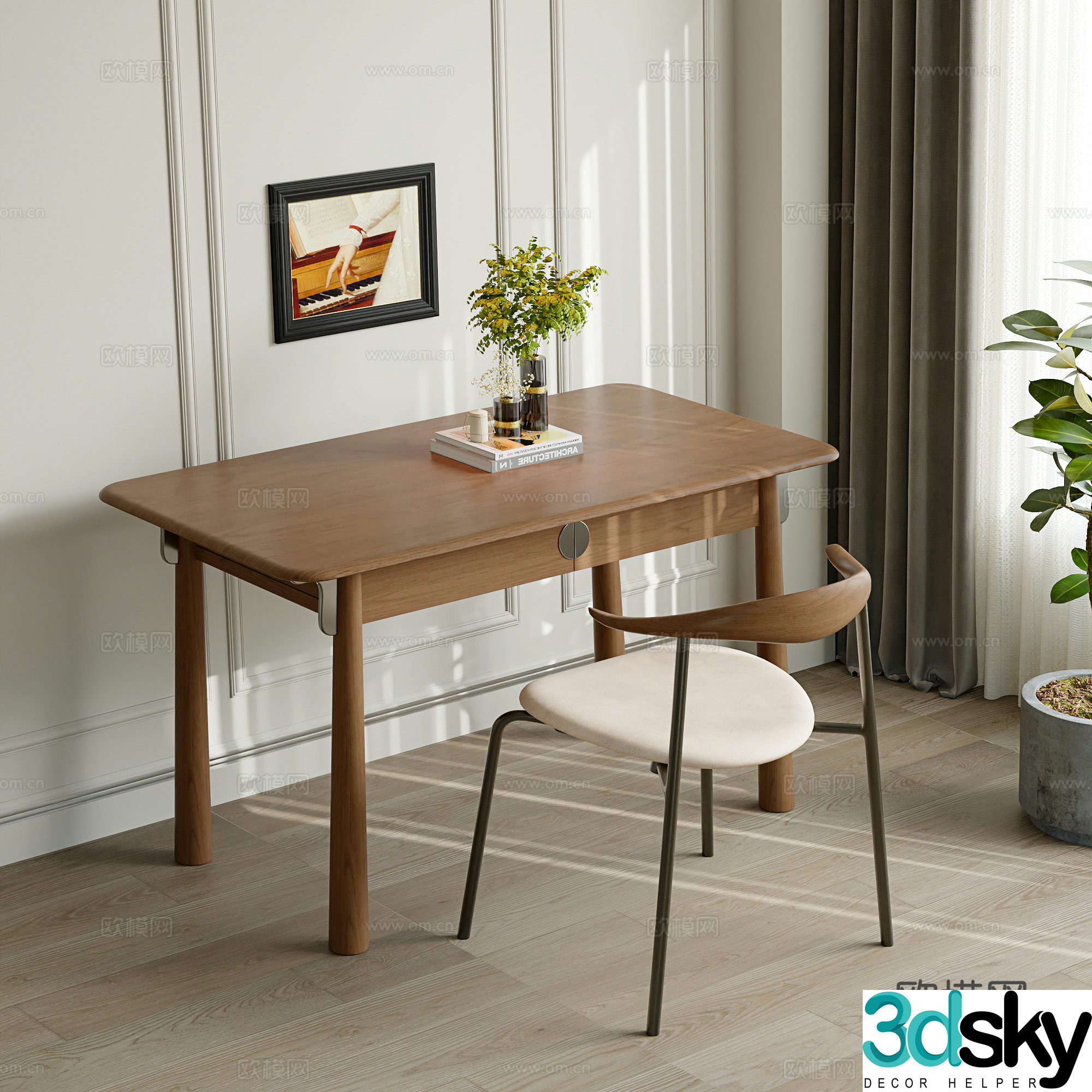 Nordic desk writing desk 3d model