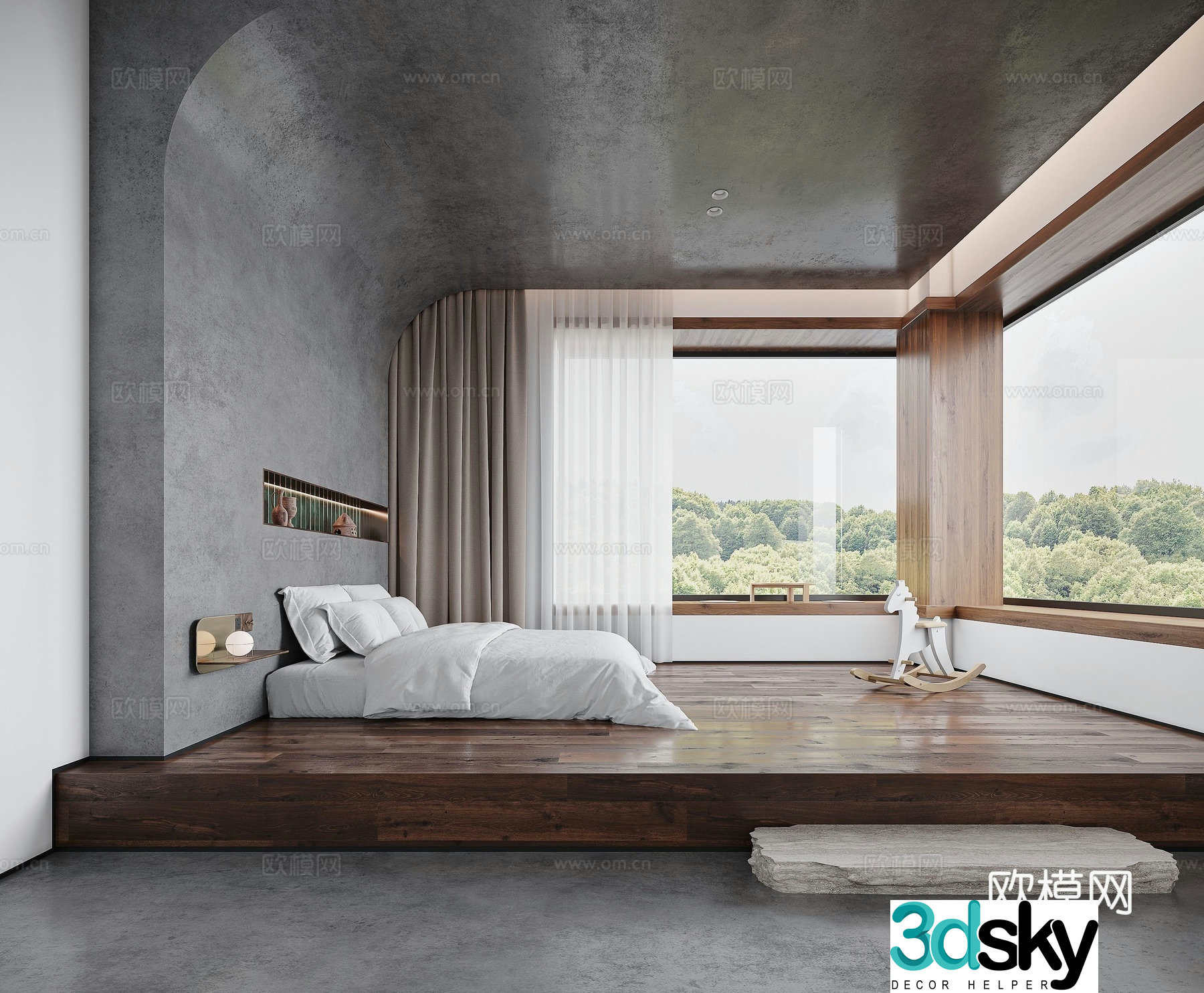 Wabijifeng B&B guest room 3D model
