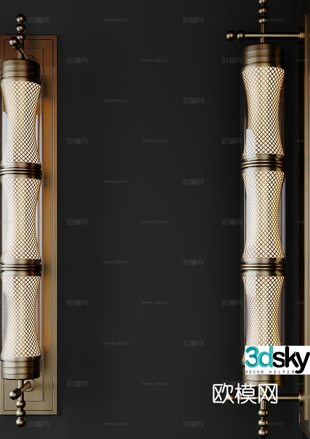 Light luxury wall lamp 3D model