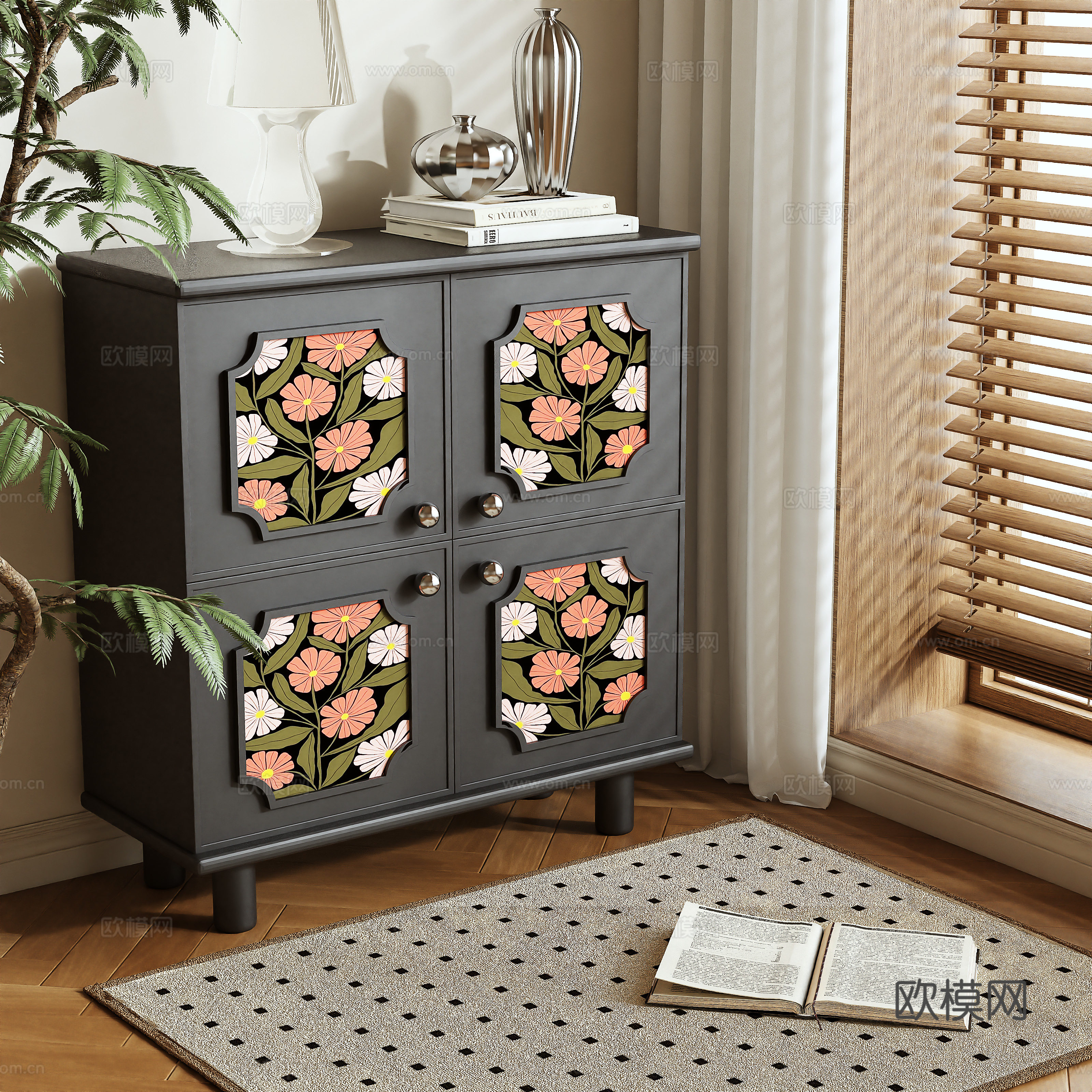 French entryway cabinet 3d model
